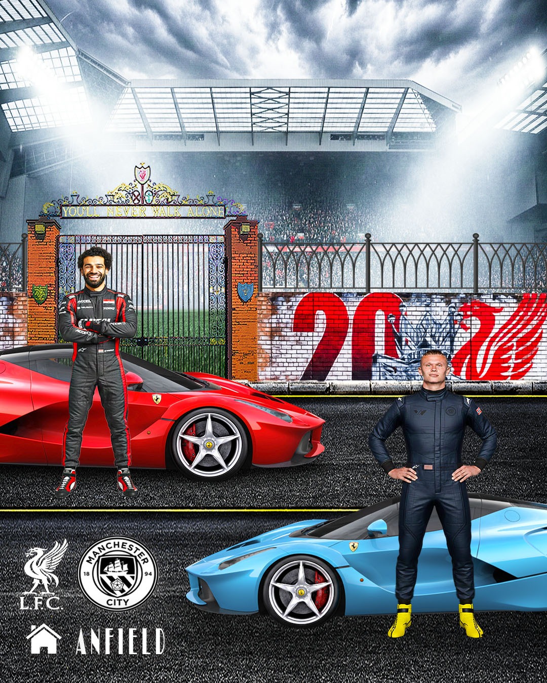 Liverpool VS Manchester City Cinematic F1 Concept Poster